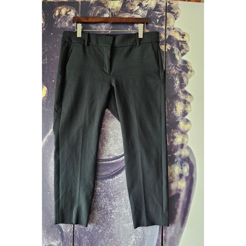 J Crew Pants Women 12 Black Cameron Slim Cropped Back Seam Zip Fly Comfy Stretch